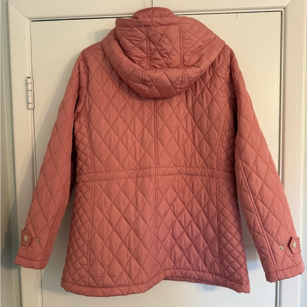 MICHAEL Michael Kors Women's Quilted Hooded Anorak Coat in Dusty Rose - Picture 5 of 7